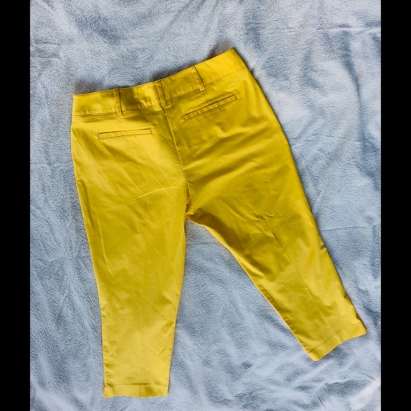 Yellow Crop Pants Straight Leg - Picture 2 of 4